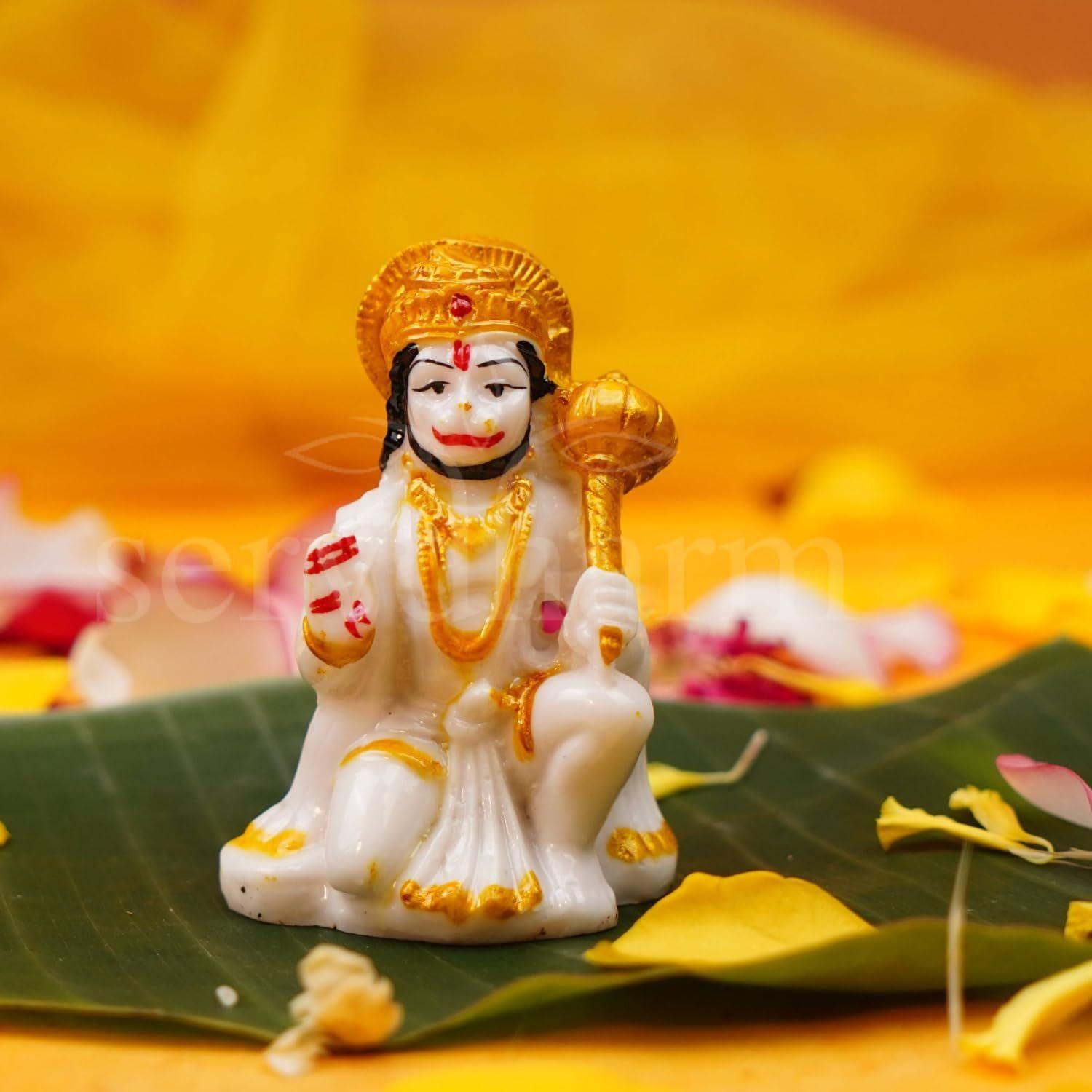 Servdharm Hanuman Ji Murti Blessing with Gada Sitting Lord Balaji Bajrangbali Sankat Mochan Bhagwan Idol for Temple Car Dashboard
Servdharm Hanuman Ji Murti Blessing with Gada Sitting Lord Balaji Bajrangbali Sankat Mochan Bhagwan Idol for Temple Car Dashboard
