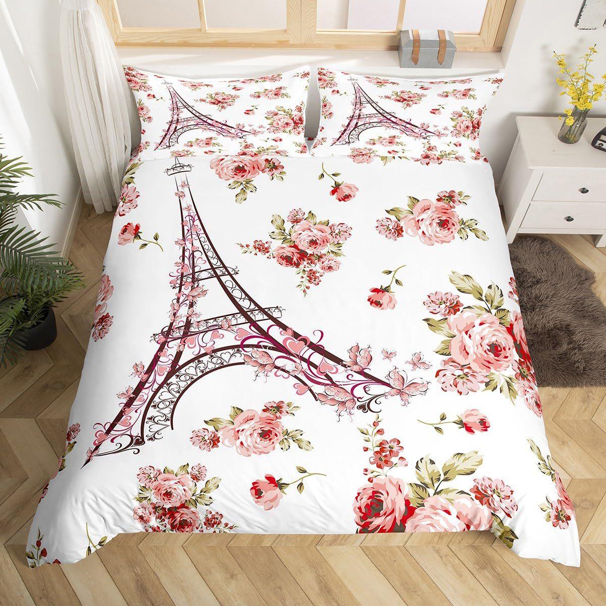 Серия «Эйфелева башня», трехпредметный комплект: простыня, пододеяльник, домашний текстиль EU single 135*200