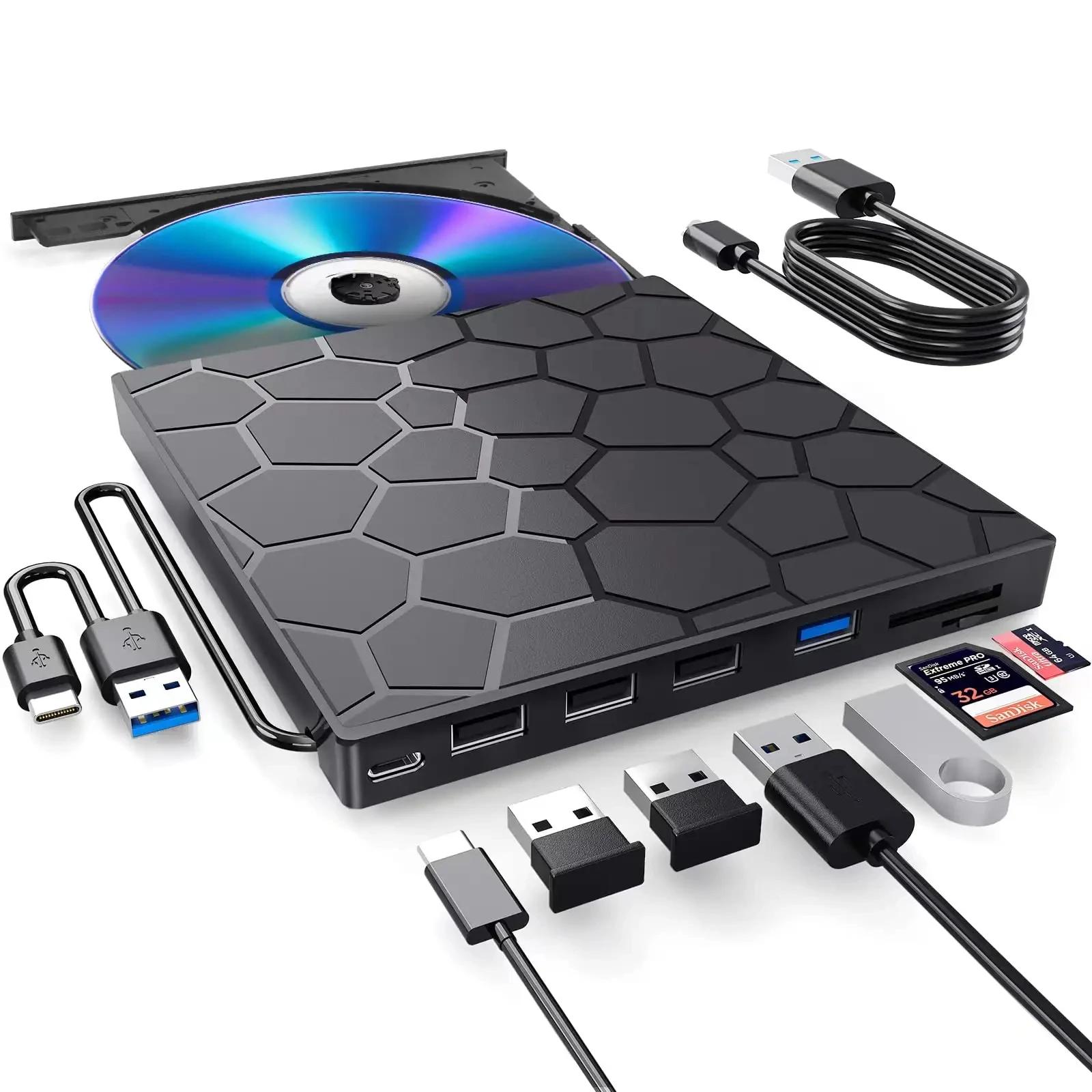 7-in-1 USB 3.0 Type-C External DVD RW CD Player Optical Drives DVD Burner Recorder Reader Disk Drive For Laptop Desktop Notebook чорний
7-in-1 USB 3.0 Type-C External DVD RW CD Player Optical Drives DVD Burner Recorder Reader Disk Drive For Laptop Desktop Notebook чорний