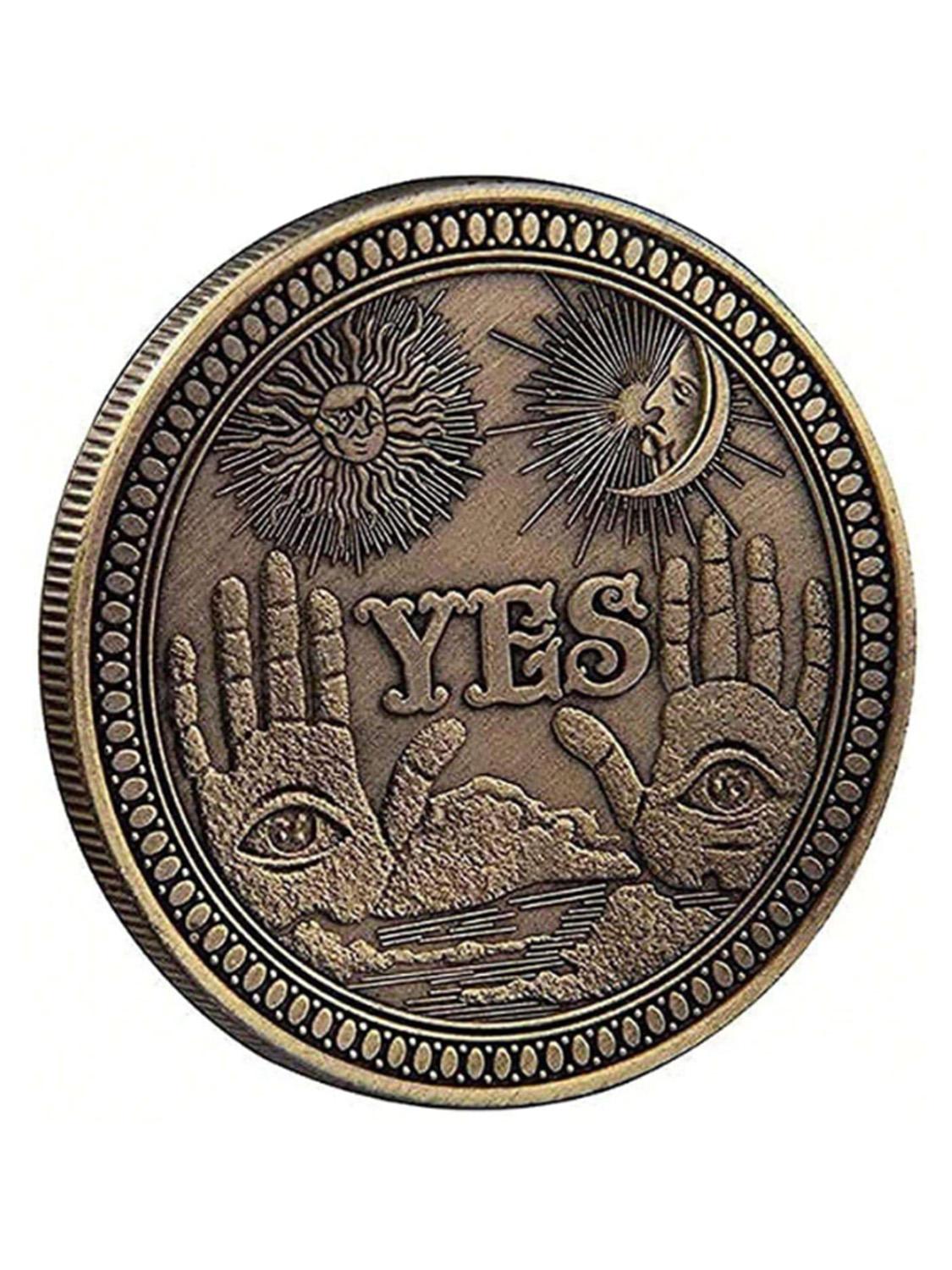 1 iron lucky coin with a yes on the front or no on the back, a sun and hand pattern decorative craft, a modern iron home decorat светло-коричневого
1 iron lucky coin with a yes on the front or no on the back, a sun and hand pattern decorative craft, a modern iron home decorat светло-коричневого