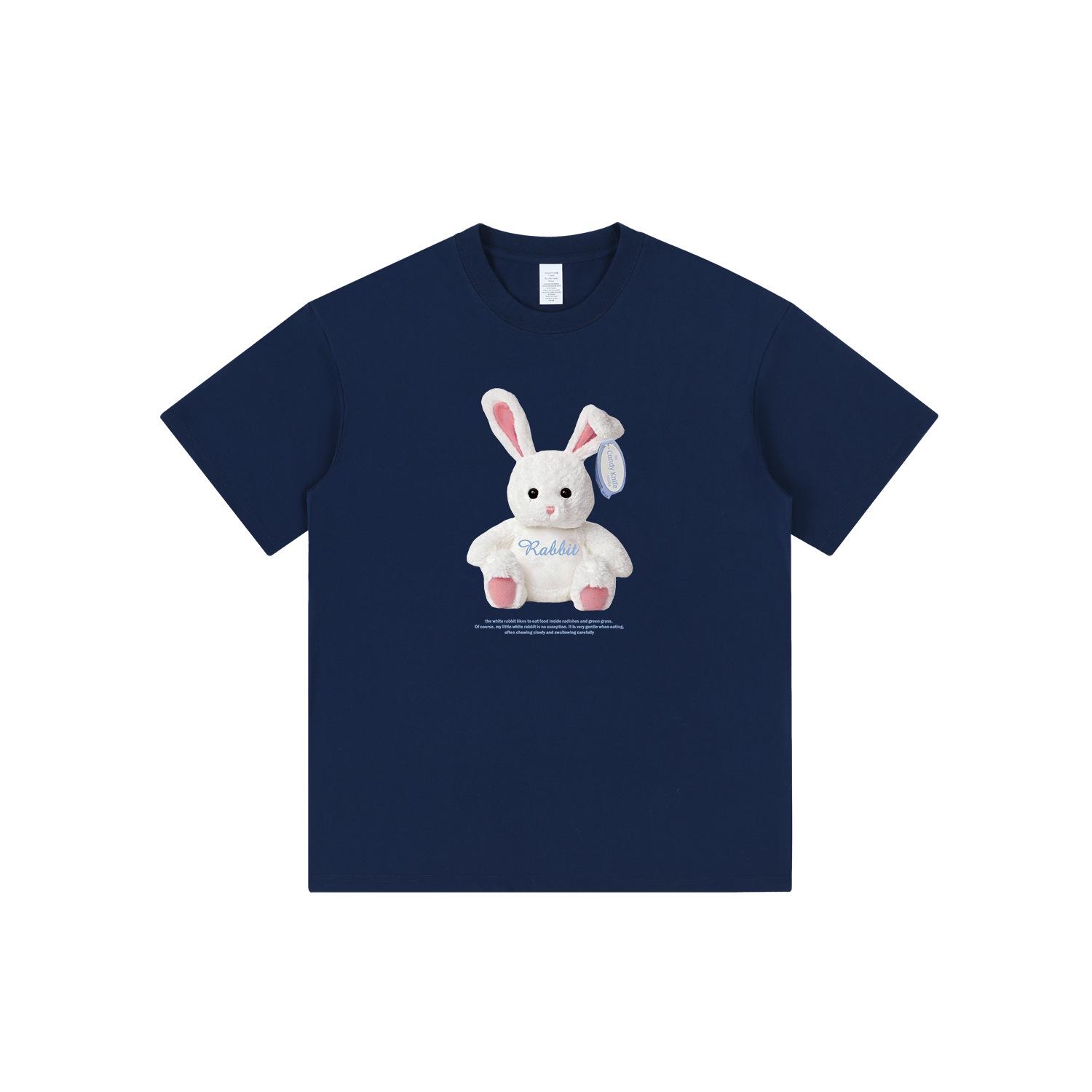 2024 Летняя футболка унисекс с принтом кролика, белая, с коротким рукавом - Повседневная свободная посадка для студентов Extra Large темно-синий
2024 Летняя футболка унисекс с принтом кролика, белая, с коротким рукавом - Повседневная свободная посадка для студентов Extra Large темно-синий