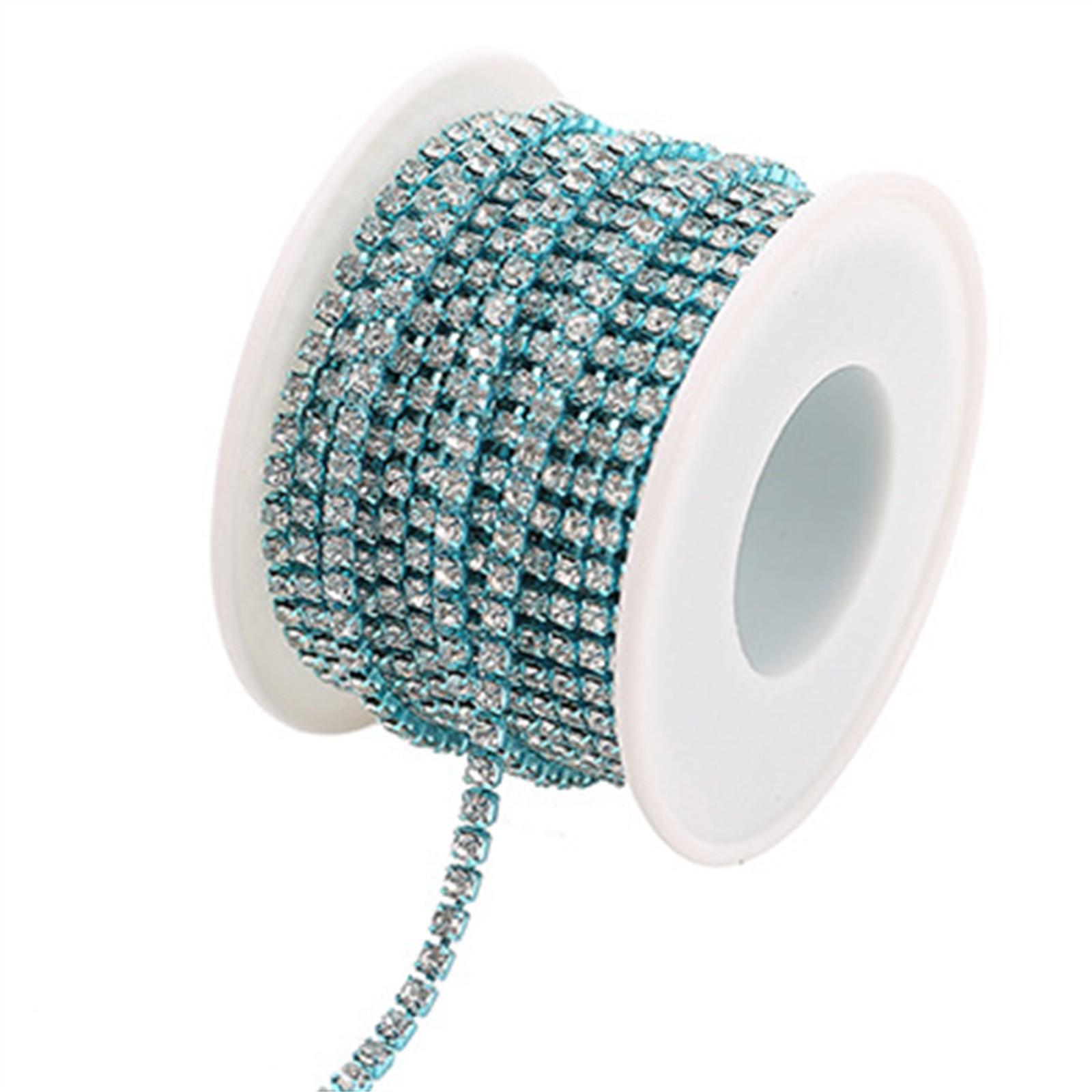 PEESOM SS6-SS18 хрустальная цепочка для чашек со стразами, пришитая к стеклянной отделке стразами, приклеенная к красочной хрустальной цепочке для поделок своими руками L синий