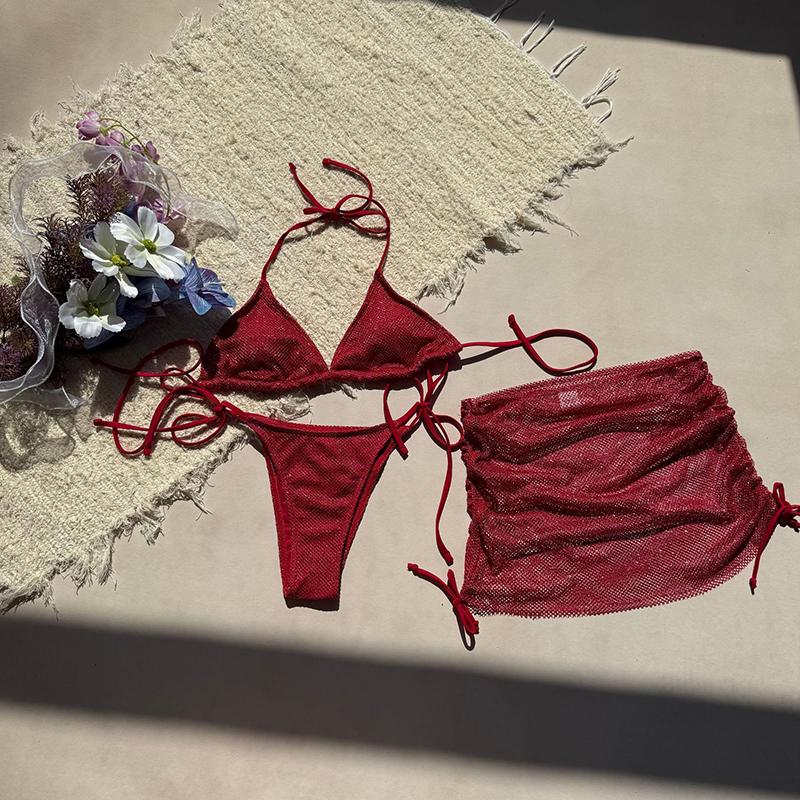 Блестящий купальник бикини с юбкой и высоким вырезом для ног, женский купальник, женская купальная одежда, комплект бикини из трех частей, купальник для плавания L красный
Блестящий купальник бикини с юбкой и высоким вырезом для ног, женский купальник, женская купальная одежда, комплект бикини из трех частей, купальник для плавания L красный