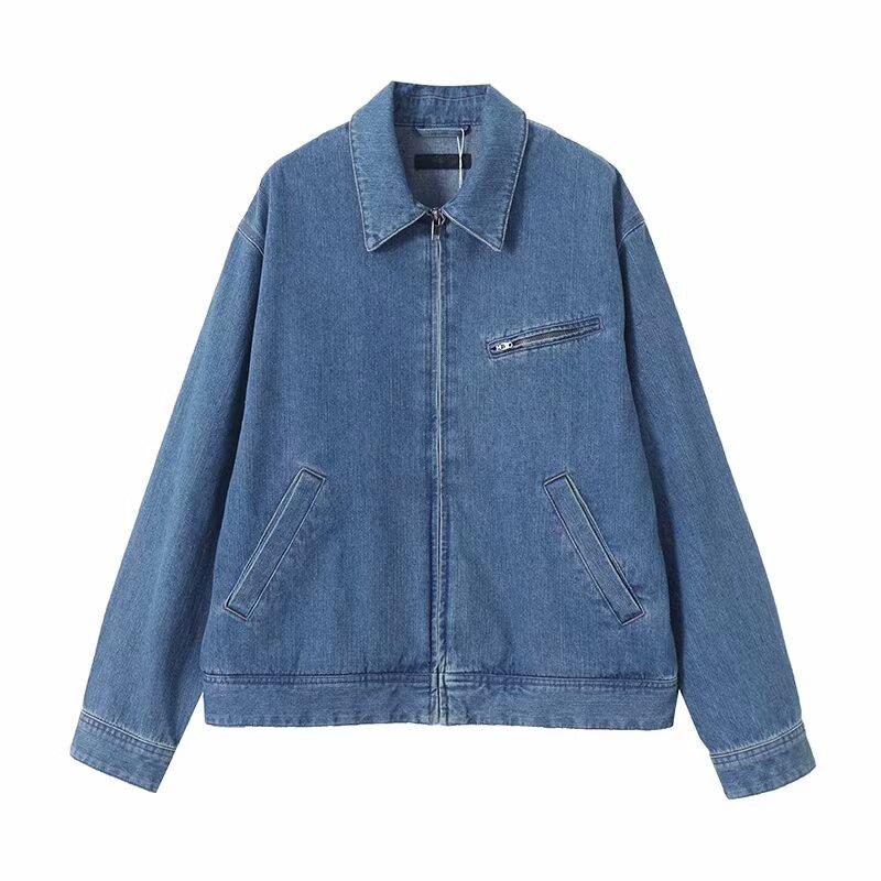 2025 Women s Summer Denim Loose Jacket with Turn-Down Collar and Zipper - Detroit Casual Style S
2025 Women s Summer Denim Loose Jacket with Turn-Down Collar and Zipper - Detroit Casual Style S