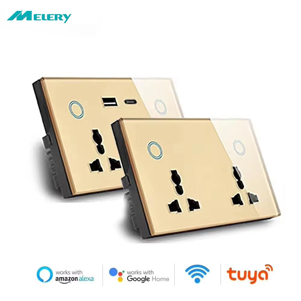 Melery Wifi Tuya Smart Dual Outlet Wall Socket Universal Electrical Plug Wireless Power Touch Switch Alexa Google Home Office 2Outlet White
Melery Wifi Tuya Smart Dual Outlet Wall Socket Universal Electrical Plug Wireless Power Touch Switch Alexa Google Home Office 2Outlet White