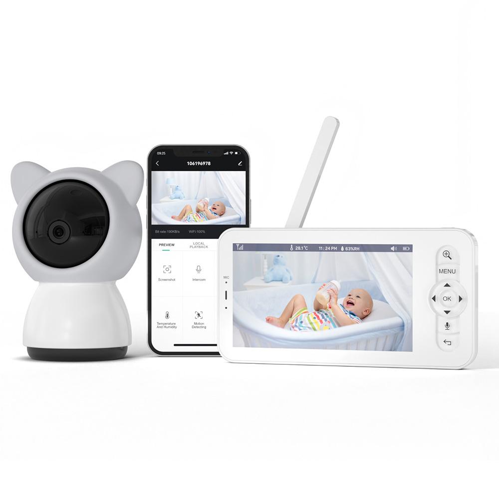 BABY5 5 inch Display Baby Monitor Two-Way Voice Camera APP Remote Monitoring Watcher Grey/EU Plug
BABY5 5 inch Display Baby Monitor Two-Way Voice Camera APP Remote Monitoring Watcher Grey/EU Plug