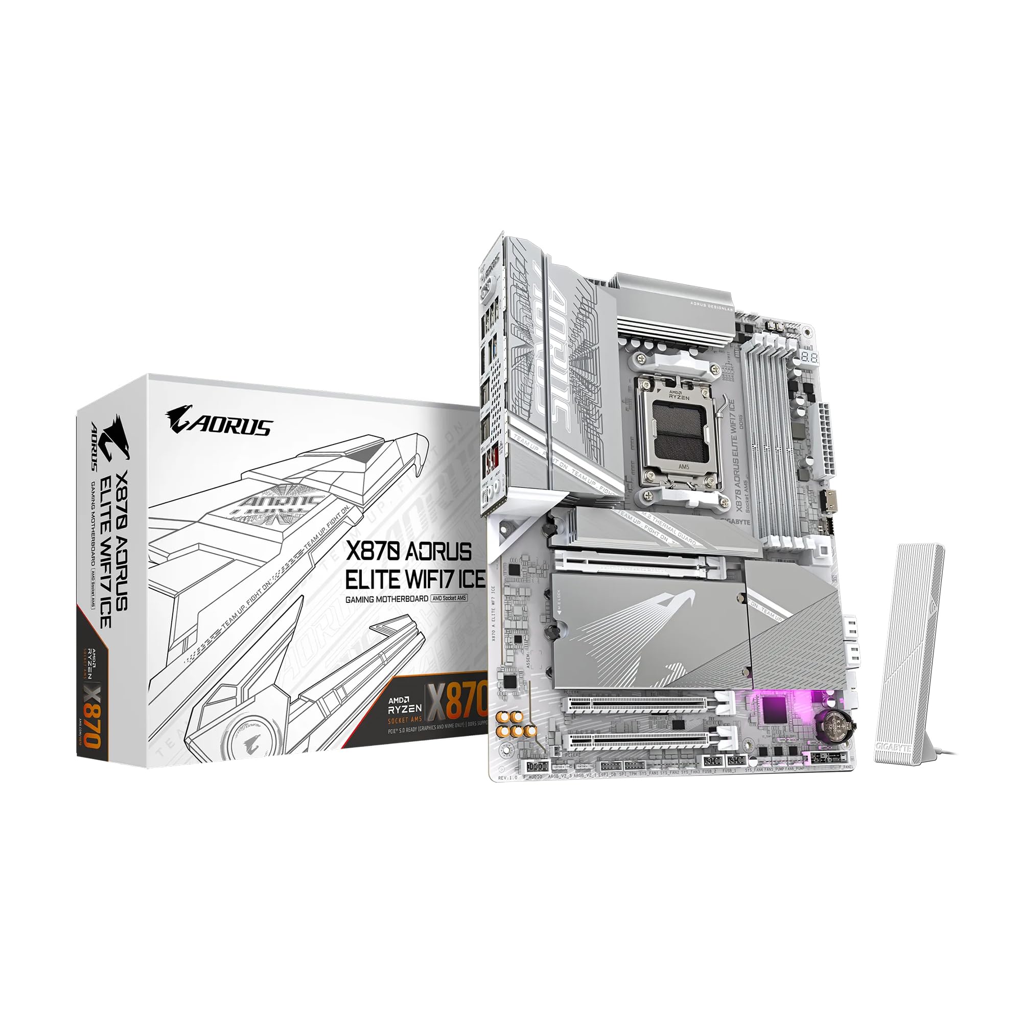 Материнська плата GIGABYTE X870 AORUS Elite WIFI7 ICE AMD AM5 LGA 1718, ATX, DDR5, 4X M.2, PCIe 5.0, USB4, WIFI7, 2.5GbE LAN, EZ-Latch, 5-річна гарантія
Материнська плата GIGABYTE X870 AORUS Elite WIFI7 ICE AMD AM5 LGA 1718, ATX, DDR5, 4X M.2, PCIe 5.0, USB4, WIFI7, 2.5GbE LAN, EZ-Latch, 5-річна гарантія