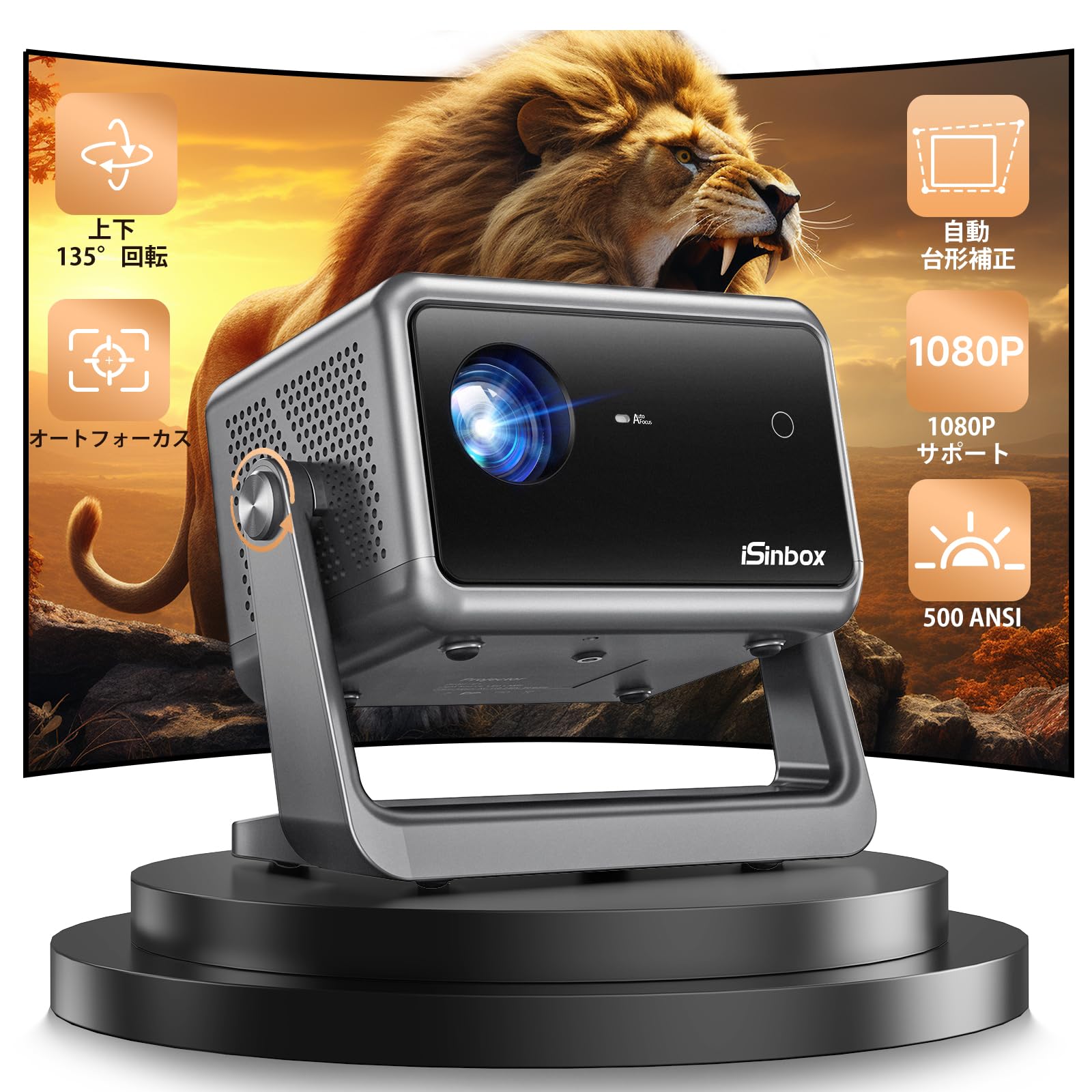 iSinbox 500ANSI Lumens Integrated Gimbal Small Projector Home Ceiling Projection 22000LM 1080P Compatible 6 Small Home Projector Automatic Keystone сірий колір
iSinbox 500ANSI Lumens Integrated Gimbal Small Projector Home Ceiling Projection 22000LM 1080P Compatible 6 Small Home Projector Automatic Keystone сірий колір