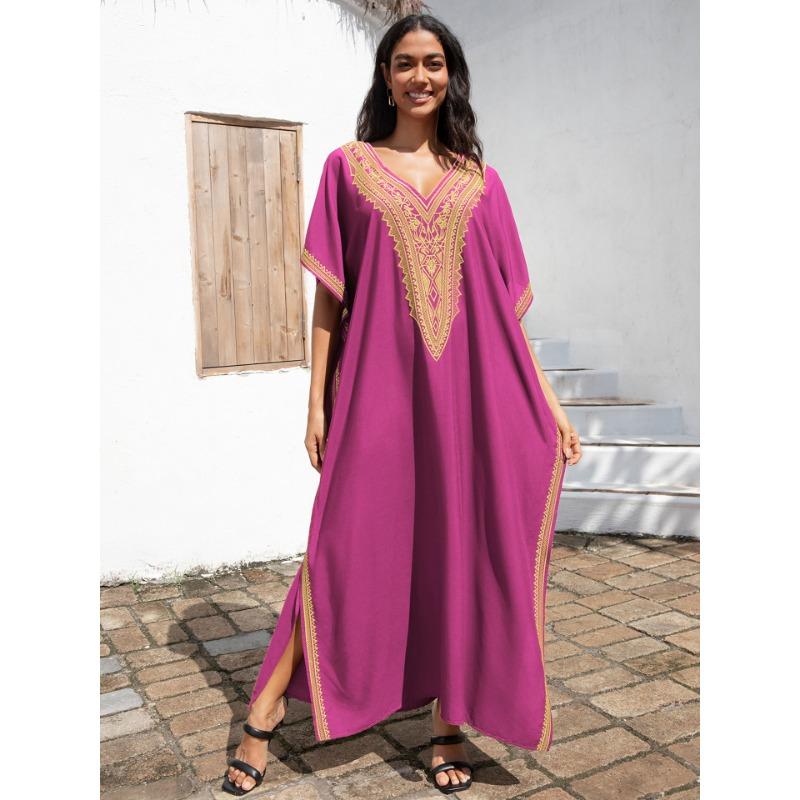 Женская мода лето весна рукава 1/2 V-образный вырез свободная талия повседневные платья Size: One Size
Женская мода лето весна рукава 1/2 V-образный вырез свободная талия повседневные платья Size: One Size