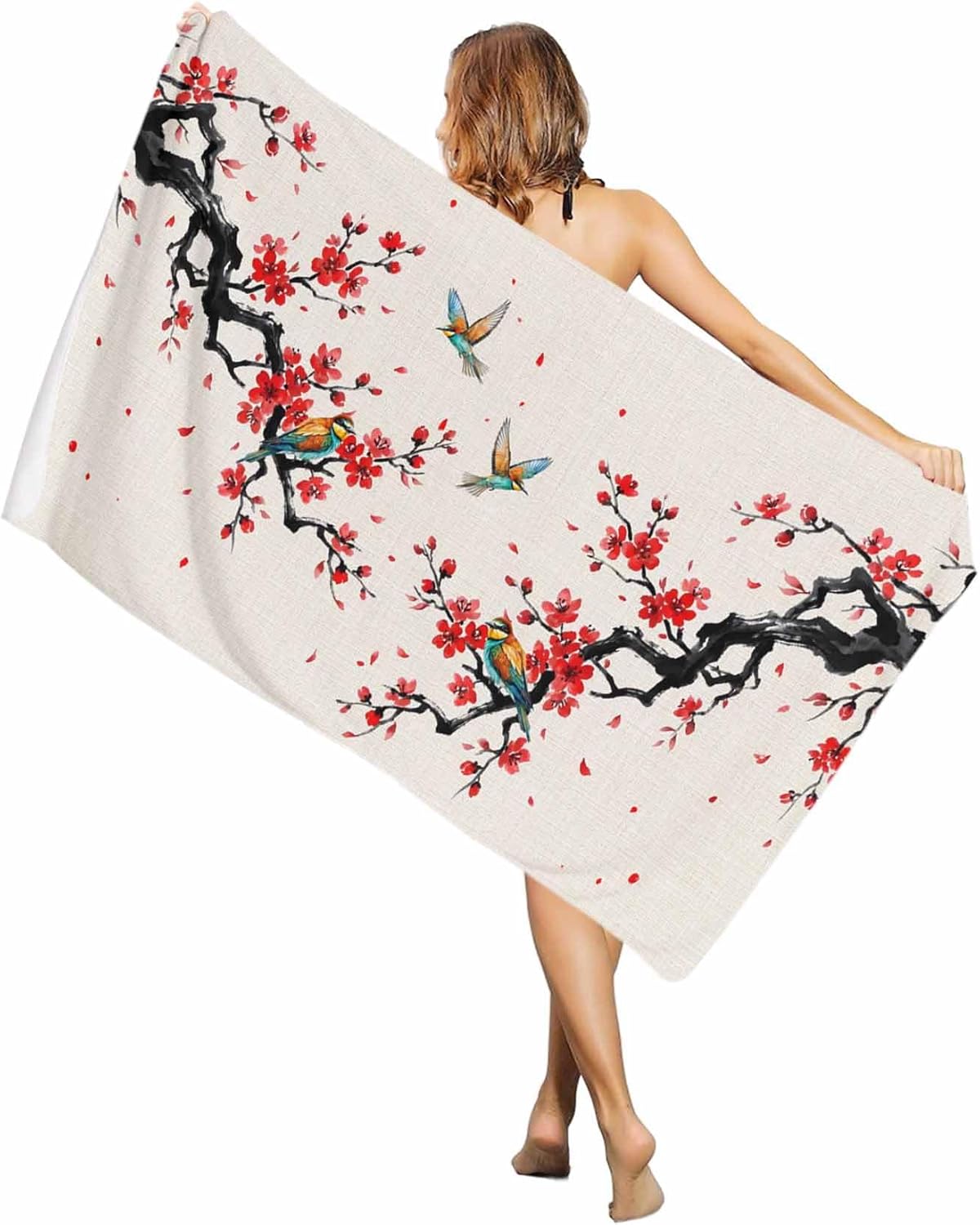 Spring Plum Blossom Flower Birds Printed Beach Towel Bath Pool Swim Towel Absorbent Quick Dry for Travel Camping Adults Kids W40*H60(CM)
Spring Plum Blossom Flower Birds Printed Beach Towel Bath Pool Swim Towel Absorbent Quick Dry for Travel Camping Adults Kids W40*H60(CM)