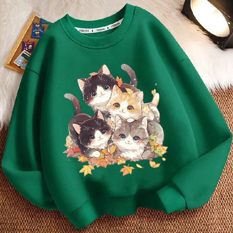 Cute Little Cat Hoodies for Children, Fashionable Round-neck Long-sleeved Hoodies for Boys and Girls Spring and Autumn 160
Cute Little Cat Hoodies for Children, Fashionable Round-neck Long-sleeved Hoodies for Boys and Girls Spring and Autumn 160
