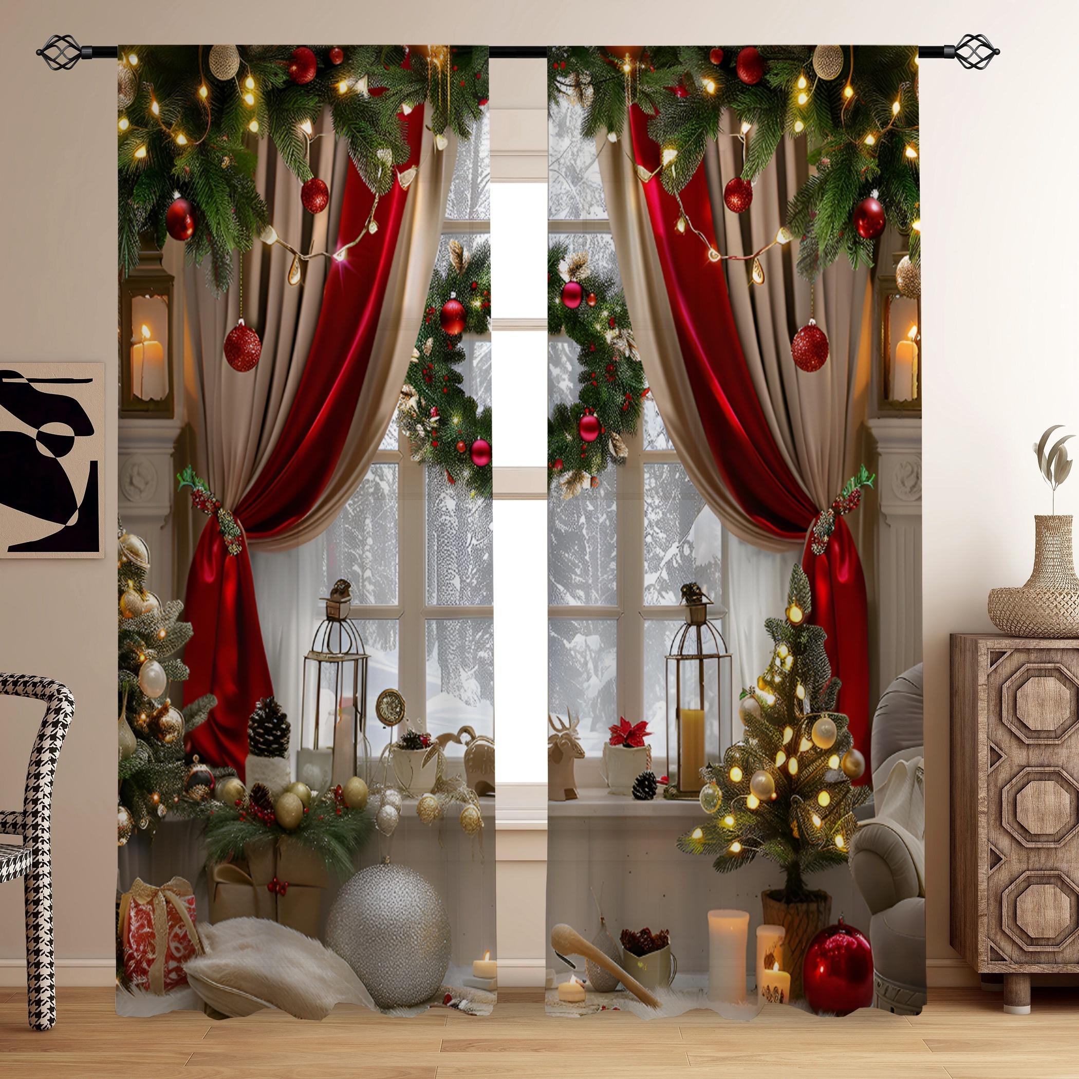 2 шт. Рождественская занавеска, праздничные прозрачные шторы, классический стиль, карман на штанге для гостиной, спальни, кухни, офиса, всесезонный декор (W50cmxH130cm)x2&Rod Pocket
2 шт. Рождественская занавеска, праздничные прозрачные шторы, классический стиль, карман на штанге для гостиной, спальни, кухни, офиса, всесезонный декор (W50cmxH130cm)x2&Rod Pocket