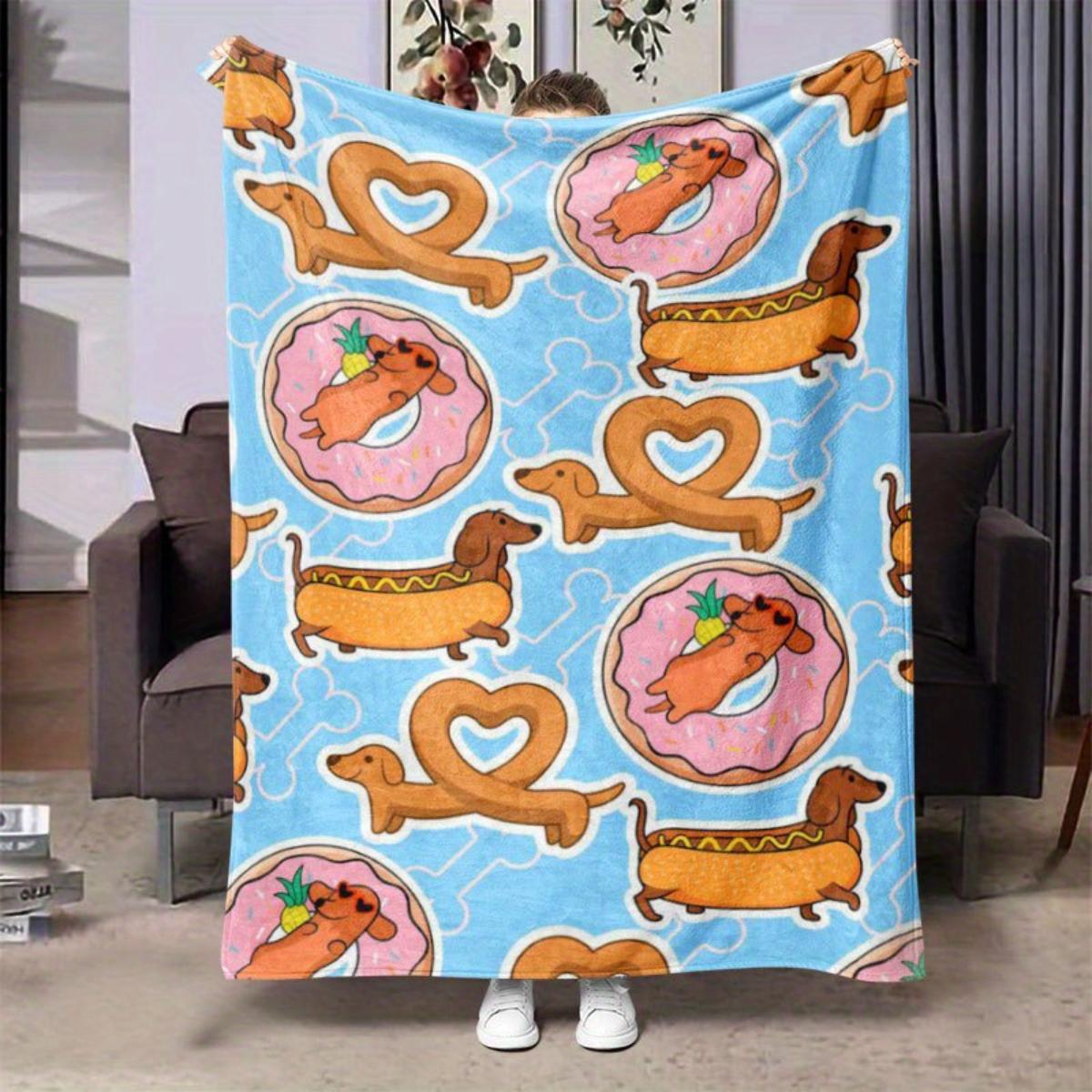 Fun dog and donut pattern flannel blanket perfect for beds sofas offices travel gifts decorations chairs and holiday 75x100cm
Fun dog and donut pattern flannel blanket perfect for beds sofas offices travel gifts decorations chairs and holiday 75x100cm