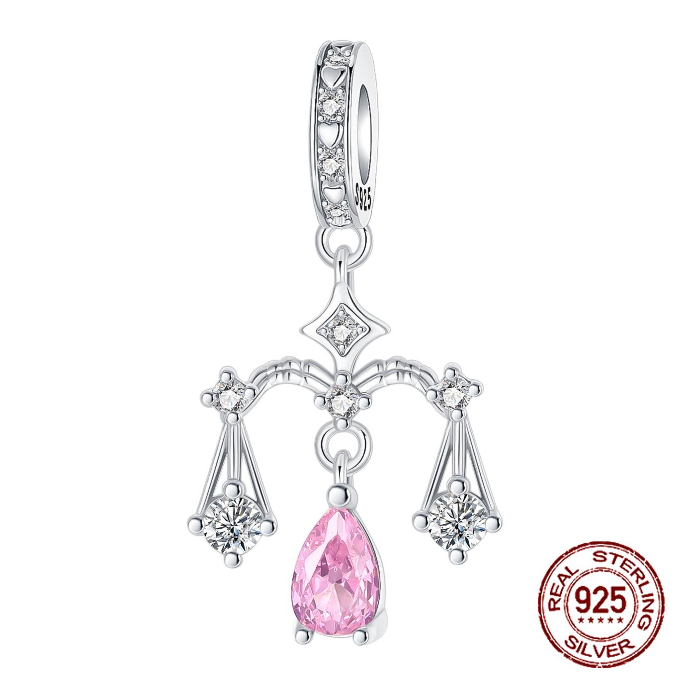 copper 12 Constellations Libra Pink Zircon Pendant Charm Compatible With Authentic Charm Bracelets Women Do It Yourself Jewellery Gift
copper 12 Constellations Libra Pink Zircon Pendant Charm Compatible With Authentic Charm Bracelets Women Do It Yourself Jewellery Gift