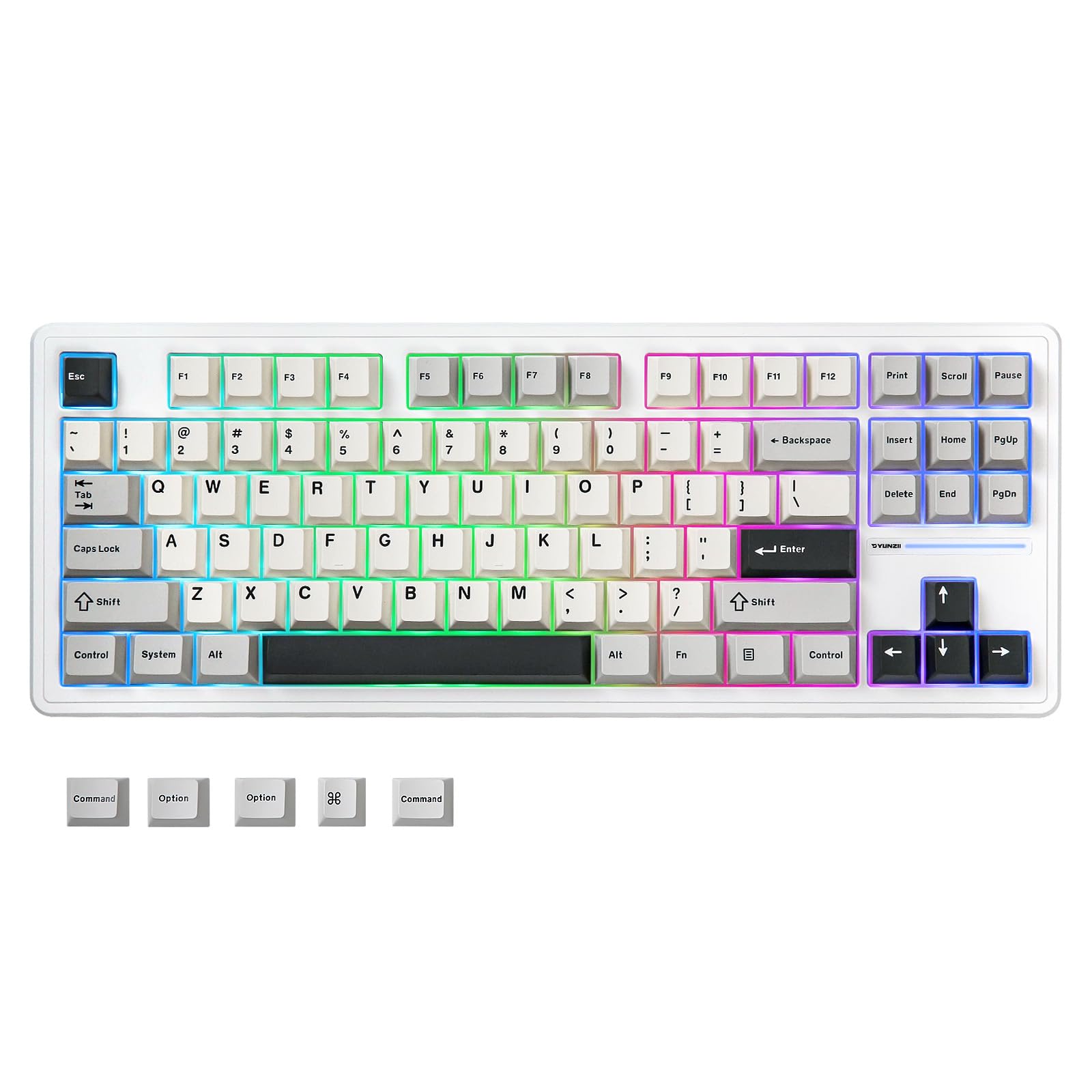 Механічна клавіатура YUNZII YZ87 із прокладкою TKL, бездротова ігрова клавіатура з гарячою заміною, 4-шарова панель, підсвічування NKRO RGB для технічної відповідності білий
Механічна клавіатура YUNZII YZ87 із прокладкою TKL, бездротова ігрова клавіатура з гарячою заміною, 4-шарова панель, підсвічування NKRO RGB для технічної відповідності білий