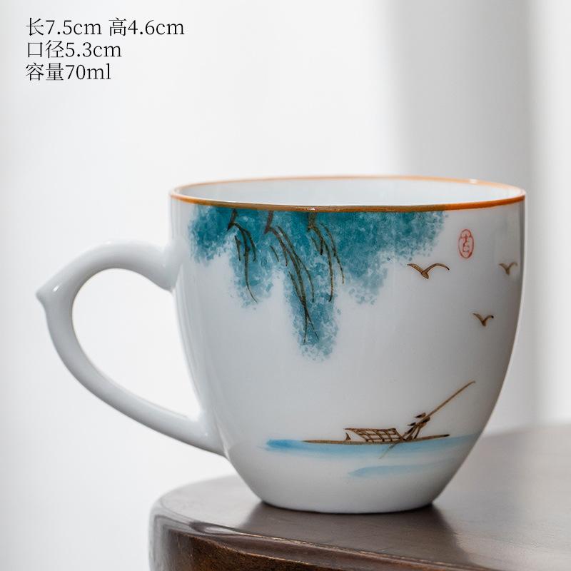 Расписанная вручную белая фарфоровая чашка с подглазурной цветной ручкой, маленькая мастерская чашка, персональная дегустация, кувшин для воды Чачжан, посуда для питья
Расписанная вручную белая фарфоровая чашка с подглазурной цветной ручкой, маленькая мастерская чашка, персональная дегустация, кувшин для воды Чачжан, посуда для питья