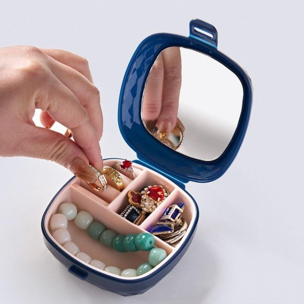 Portable Necklace Ring Case with Mirror Earring Organizer Divider Container Jewelry Box Woman синій
Portable Necklace Ring Case with Mirror Earring Organizer Divider Container Jewelry Box Woman синій