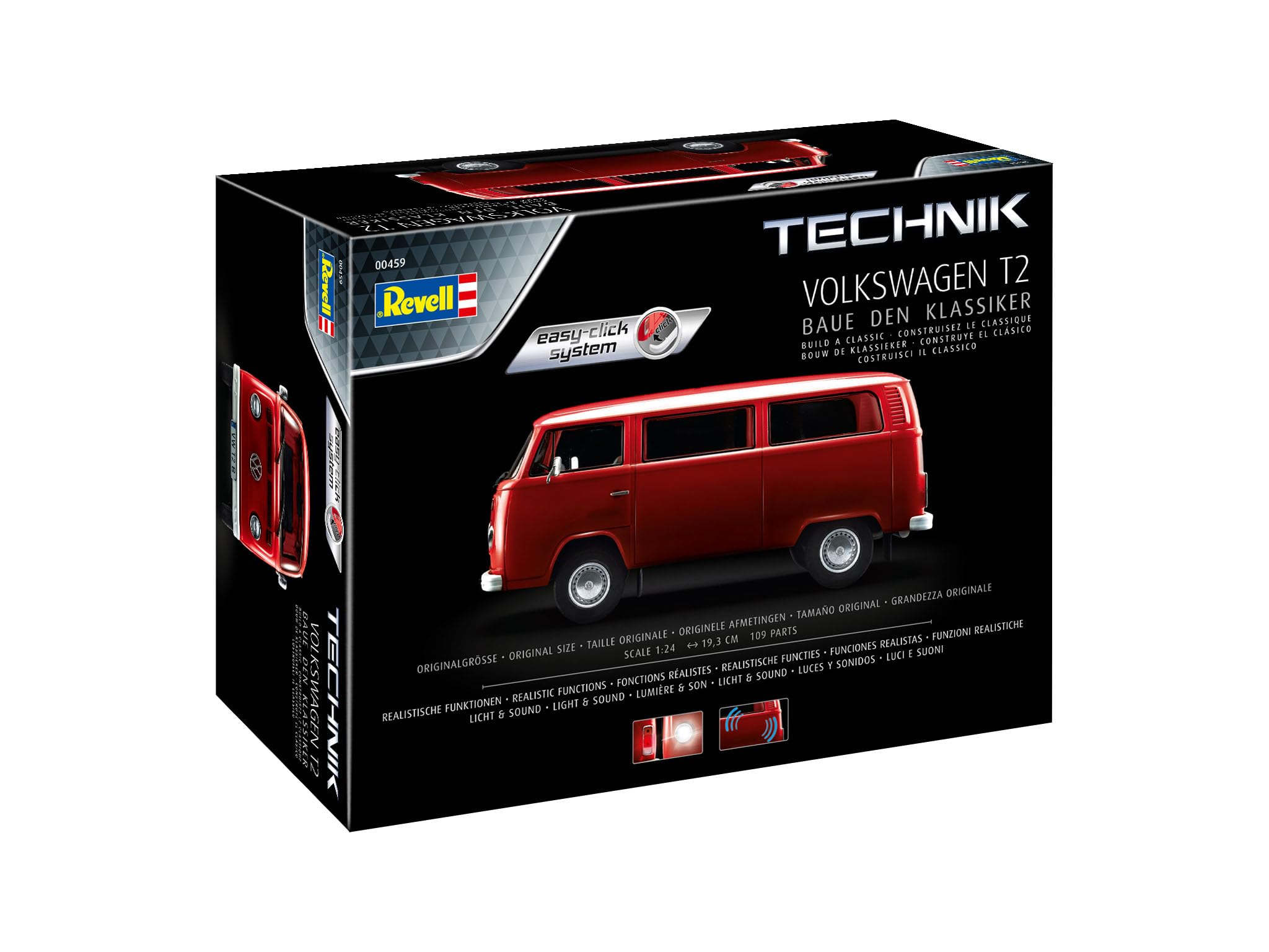 German Revell scale Revell Technic Series Volkswagen T2 with Light Sound Plastic Model 00459 1/24 &
German Revell scale Revell Technic Series Volkswagen T2 with Light Sound Plastic Model 00459 1/24 &