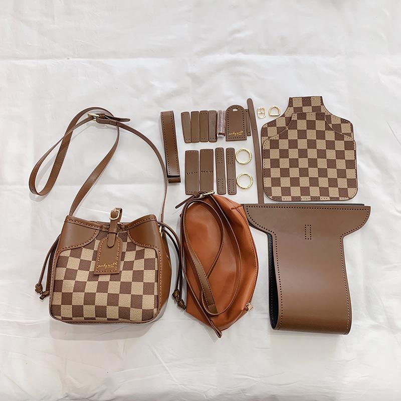 1Set DIY Handmade Women Bucket Crossbody Bags Material Checkerboard PU Leather Ladies Shoulder Handbag Hand Sewing Accessories
1Set DIY Handmade Women Bucket Crossbody Bags Material Checkerboard PU Leather Ladies Shoulder Handbag Hand Sewing Accessories