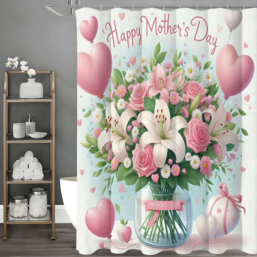 Mother s Day Lily and Rose Bouquet Love Shower Curtain, Bathroom Decorative Shower Curtain, Waterproof Shower Curtain with Hooks 90*180cm
Mother s Day Lily and Rose Bouquet Love Shower Curtain, Bathroom Decorative Shower Curtain, Waterproof Shower Curtain with Hooks 90*180cm