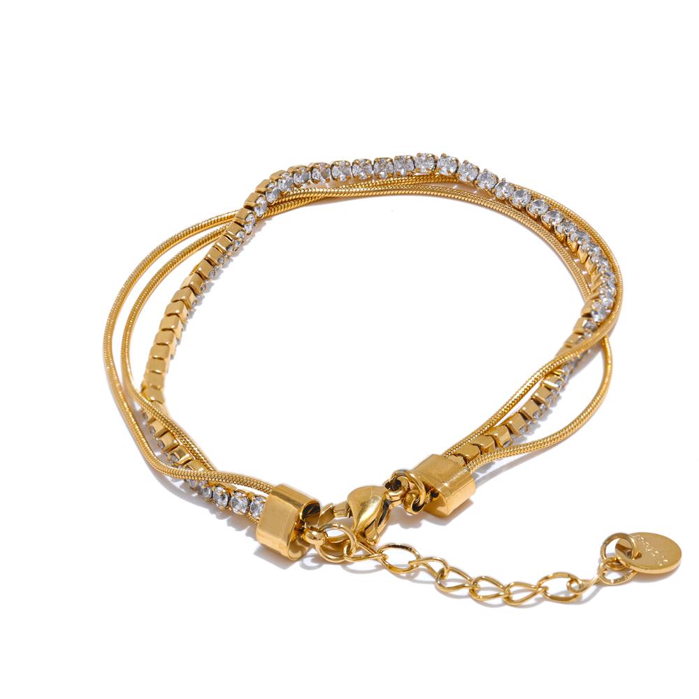 Yhpup Stainless Steel Shiny Cubic Zirconia Layered Chain Stacking Bracelet Bangle Waterproof Women High Quality Fashion Jewelry 19cm
Yhpup Stainless Steel Shiny Cubic Zirconia Layered Chain Stacking Bracelet Bangle Waterproof Women High Quality Fashion Jewelry 19cm