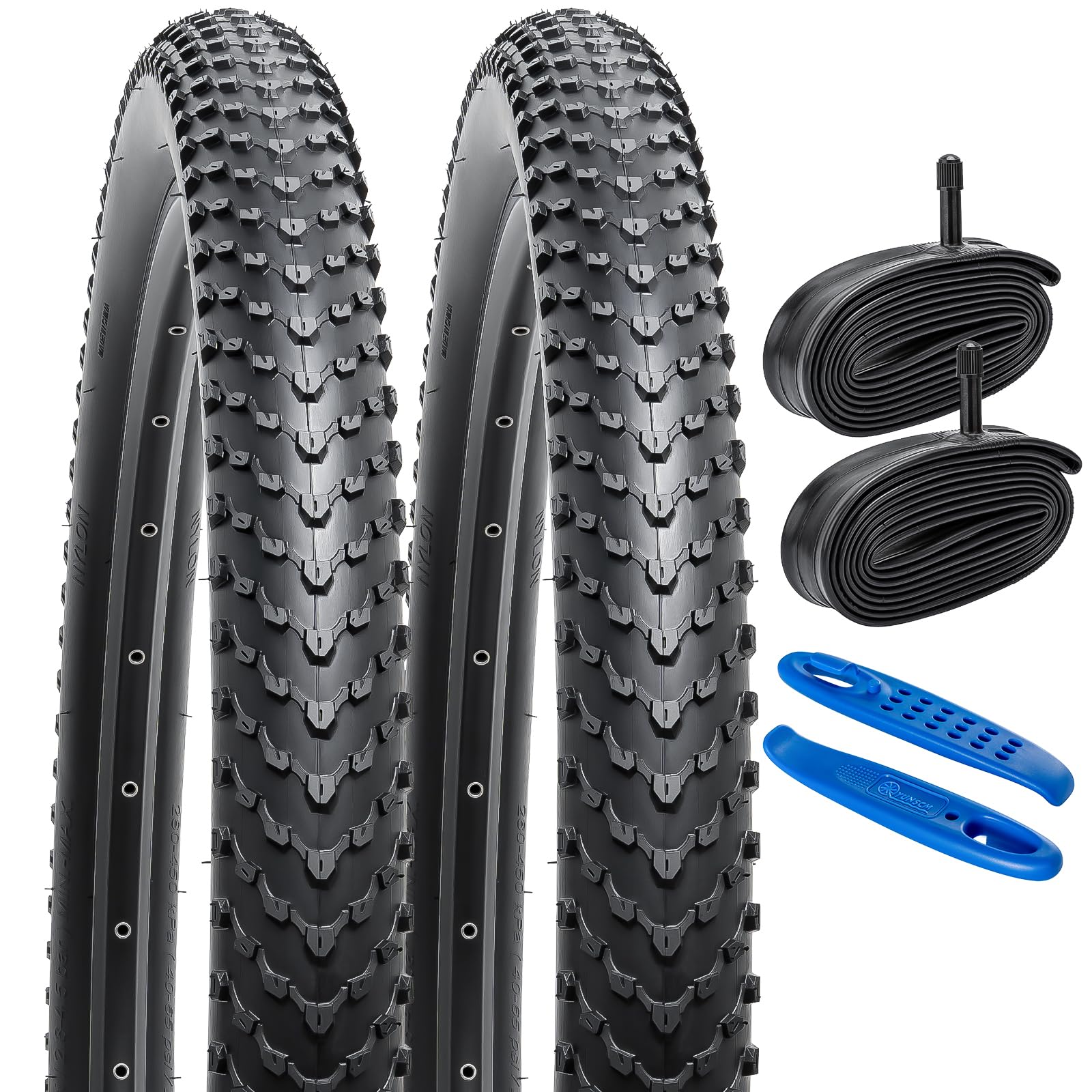 YunSCM Set of Bicycle Tires Tubes with 32mm Schrader Valves Tire for Mountain 2, 24x2.40 60-507 + + Levers, 24-inch 2.40 Bikes, Y-2033 чёрный
YunSCM Set of Bicycle Tires Tubes with 32mm Schrader Valves Tire for Mountain 2, 24x2.40 60-507 + + Levers, 24-inch 2.40 Bikes, Y-2033 чёрный