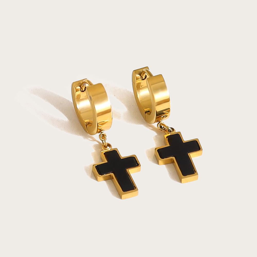 Classic Cross Stainless Steel Drop Earrings for Women Black Acrylic Charm Huggie Earring Faith Jewelry Waterproof
Classic Cross Stainless Steel Drop Earrings for Women Black Acrylic Charm Huggie Earring Faith Jewelry Waterproof