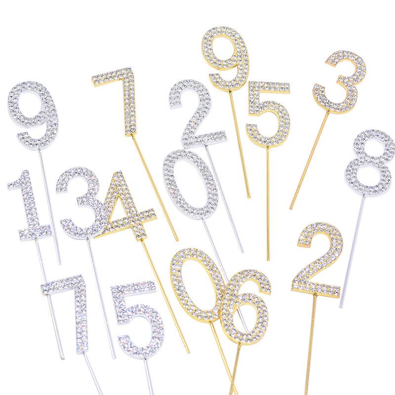 1Pc Gold Silver Diamond-studded Number 0-9 Cake Topper for Birthday Party Decoration Wedding Cake Decorations Cupcake Toppers
1Pc Gold Silver Diamond-studded Number 0-9 Cake Topper for Birthday Party Decoration Wedding Cake Decorations Cupcake Toppers