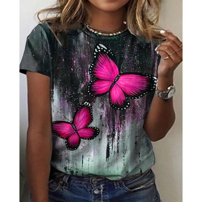 Летний топ с круглым вырезом, ретро-принтом бабочки, 3D-печатью, модный, повседневный, с короткими рукавами, женская футболка 6XL
Летний топ с круглым вырезом, ретро-принтом бабочки, 3D-печатью, модный, повседневный, с короткими рукавами, женская футболка 6XL