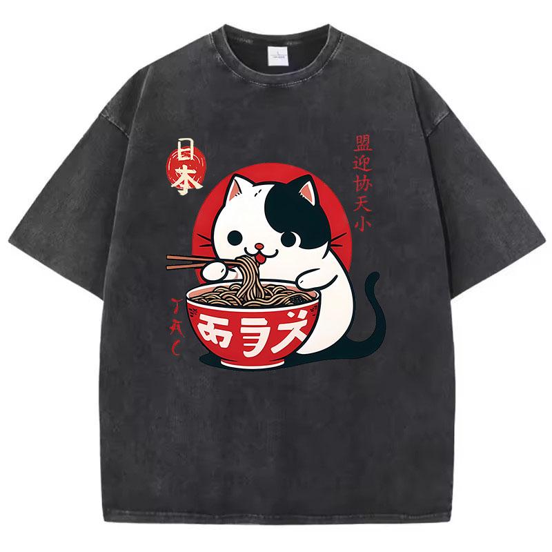 Harajuku Washed T Shirt Cotton T-Shirt Japanese Cat Eat Ramen funny Graphic Tee Casual Streetwear Spring Summer 3XL
Harajuku Washed T Shirt Cotton T-Shirt Japanese Cat Eat Ramen funny Graphic Tee Casual Streetwear Spring Summer 3XL