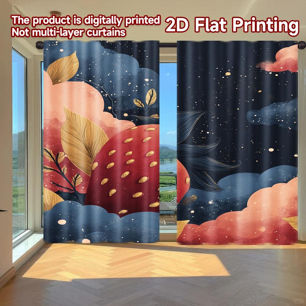 Set Of 2 Flat Printing Curtains Without Rod Galactic Strawberry Delight April Fools Is Day Festival Fashion Polyester Curtain W100*H70(CM)-Hooks&2PCS
Set Of 2 Flat Printing Curtains Without Rod Galactic Strawberry Delight April Fools Is Day Festival Fashion Polyester Curtain W100*H70(CM)-Hooks&2PCS