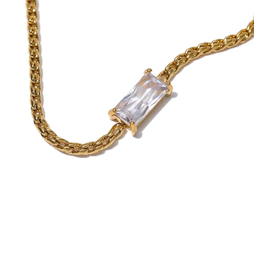 Yhpup Exquisite White Green Cubic Zirconia Chain Stainless Steel Collar Necklace High Quality 18K Gold Color Trendy Jewelry Gift
Yhpup Exquisite White Green Cubic Zirconia Chain Stainless Steel Collar Necklace High Quality 18K Gold Color Trendy Jewelry Gift