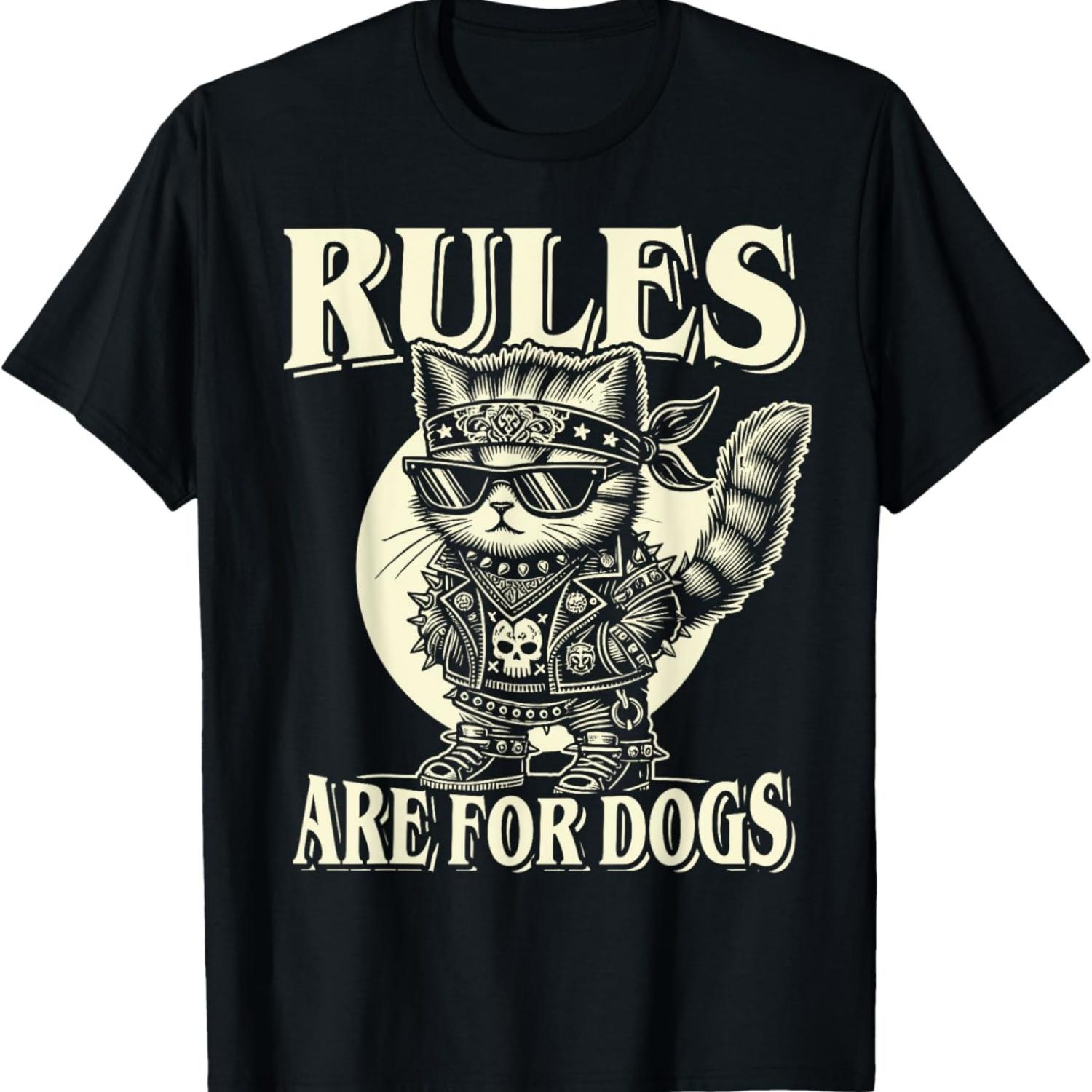 Funny Cat Lover – Rules Are for Dogs - Rocker cat T-Shirt S чёрный
Funny Cat Lover – Rules Are for Dogs - Rocker cat T-Shirt S чёрный