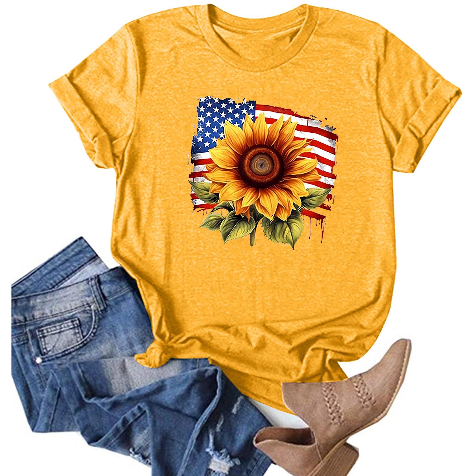 Женская модная короткая футболка с цветочным принтом и круглым вырезом, свободная блузка, верхняя рубашка XL жёлтый
Женская модная короткая футболка с цветочным принтом и круглым вырезом, свободная блузка, верхняя рубашка XL жёлтый