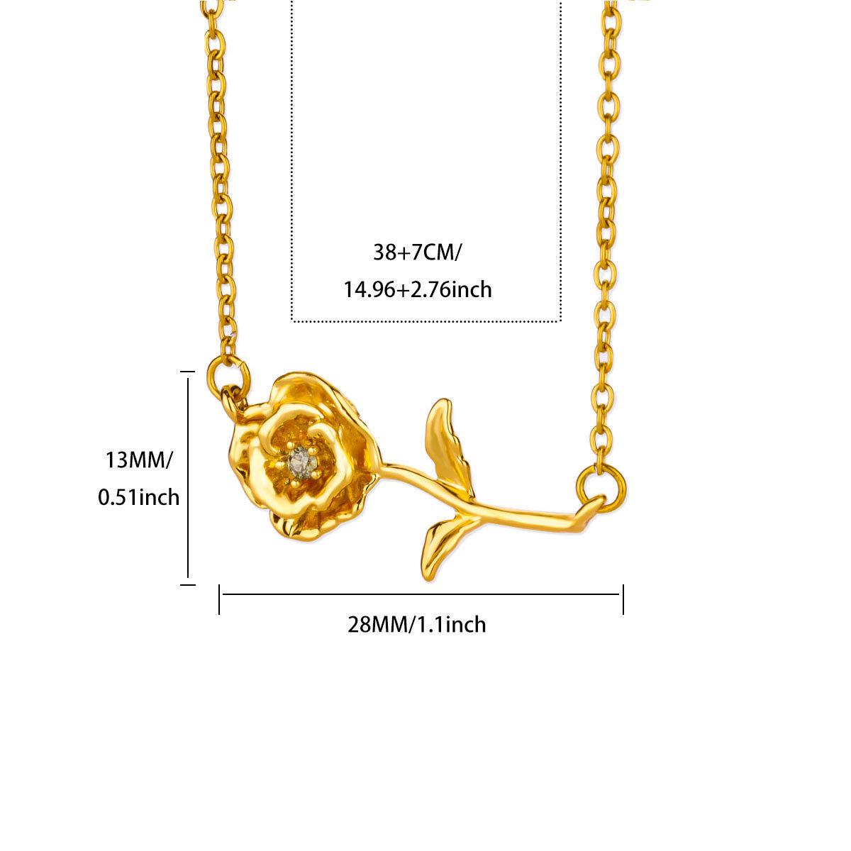 December Rose Birth Flower Necklace – Elegant Clavicle Pendant for Women
December Rose Birth Flower Necklace – Elegant Clavicle Pendant for Women