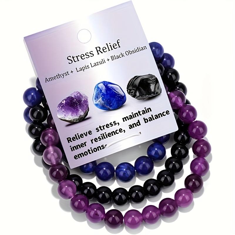 3pcs Natural Stone Bracelet with 8mm, Obsidian Lapis Lazuli Bead Elastic Wristband, with Triple Protection Handmade Halo Jewelry Gift, for Teenager 3pcs
3pcs Natural Stone Bracelet with 8mm, Obsidian Lapis Lazuli Bead Elastic Wristband, with Triple Protection Handmade Halo Jewelry Gift, for Teenager 3pcs