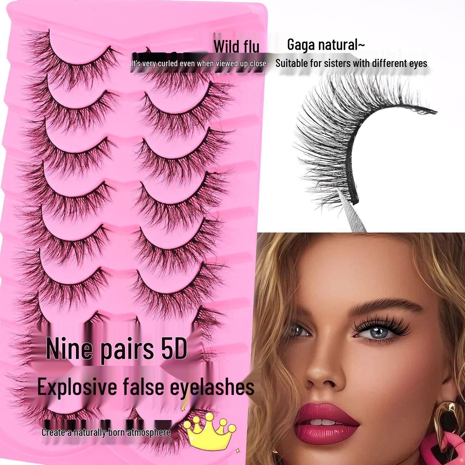 5D Explosion Style False Eyelashes - 9 Pairs of Dense, Curled, Natural-Look with Sturdy Stem
5D Explosion Style False Eyelashes - 9 Pairs of Dense, Curled, Natural-Look with Sturdy Stem