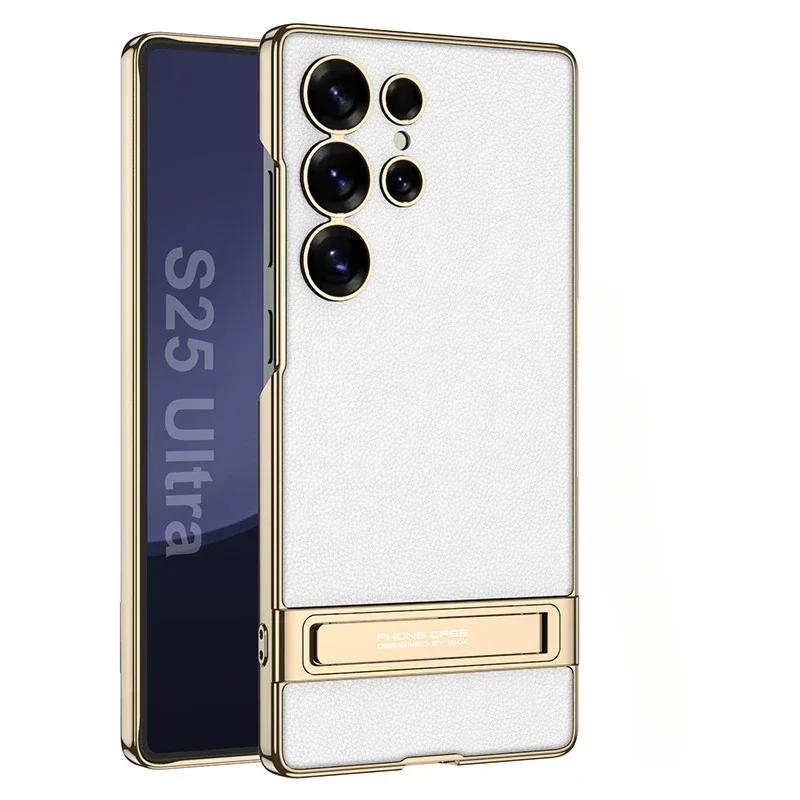 Electroplated Leather Bracket Cover for Samsung Galaxy S25 S24 Ultra Plastic Hard Shell Protective Shockproof Holder Phone Case Galaxy S25 Ultra білий
Electroplated Leather Bracket Cover for Samsung Galaxy S25 S24 Ultra Plastic Hard Shell Protective Shockproof Holder Phone Case Galaxy S25 Ultra білий