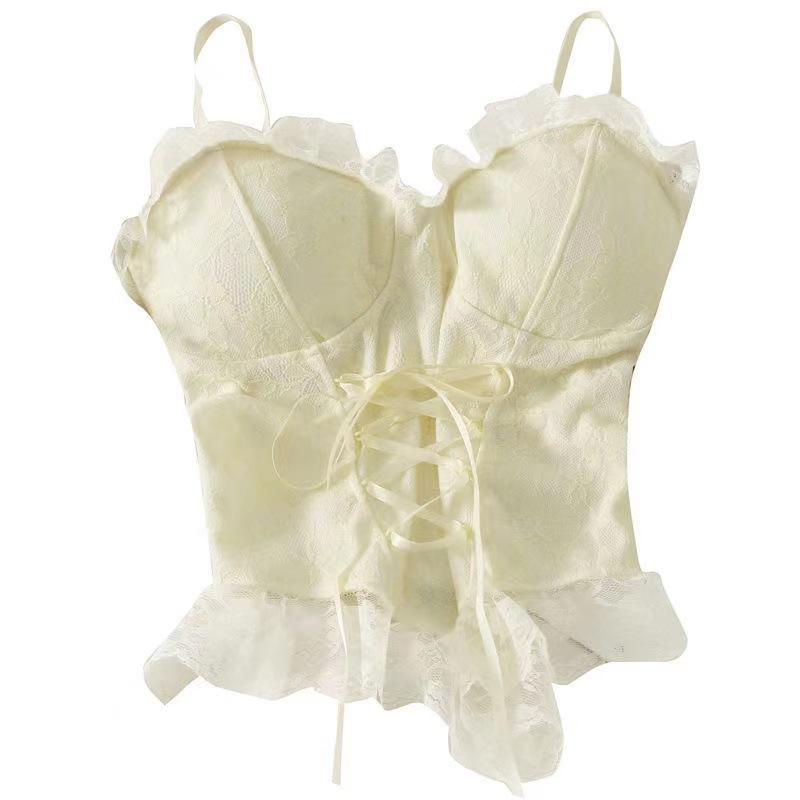 Mesh splicing fungus edge halter shirt women, spring and summer inner strap-up slim vest backless strap One size fits all【 40-65kg 】
Mesh splicing fungus edge halter shirt women, spring and summer inner strap-up slim vest backless strap One size fits all【 40-65kg 】