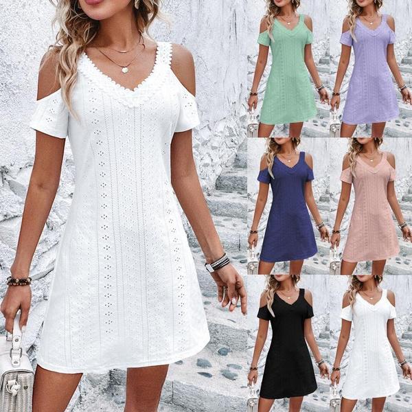 Women s Casual V Neck Short Sleeve Off Shoulder Dress Summer Fashion Slim Fit Solid Dress Ladies Hollowed Breathble Dress S зелений
Women s Casual V Neck Short Sleeve Off Shoulder Dress Summer Fashion Slim Fit Solid Dress Ladies Hollowed Breathble Dress S зелений