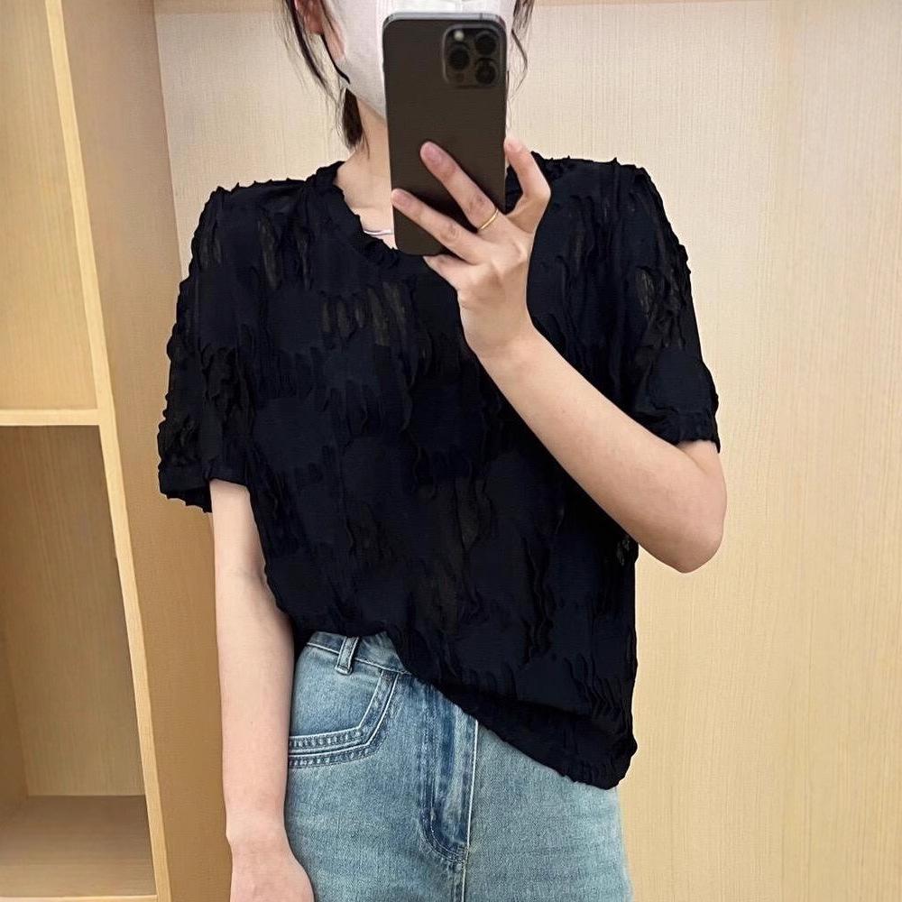 Niche Irregular Round Neck Sheer Short Sleeve Summer T-Shirt for Women One size (recommended for up to 125 jin) чёрный
Niche Irregular Round Neck Sheer Short Sleeve Summer T-Shirt for Women One size (recommended for up to 125 jin) чёрный