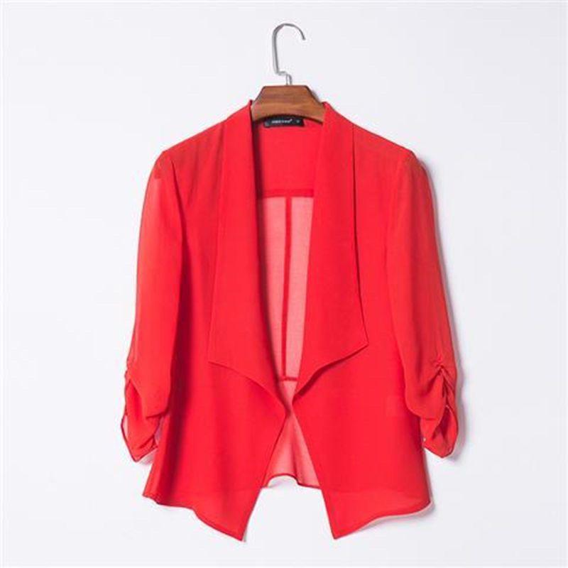 Chiffon Cardigan Draped Over Women s Thin Summer Cover Suit Collar Short S червоний
Chiffon Cardigan Draped Over Women s Thin Summer Cover Suit Collar Short S червоний