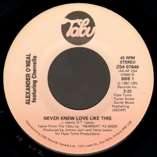 7inch Record ALEXANDER O NEAL, CHERRELLE - Never Knew Love Like This ZS407646 Tabu Records 1987 Canada Dance & Electronica Used
7inch Record ALEXANDER O NEAL, CHERRELLE - Never Knew Love Like This ZS407646 Tabu Records 1987 Canada Dance & Electronica Used