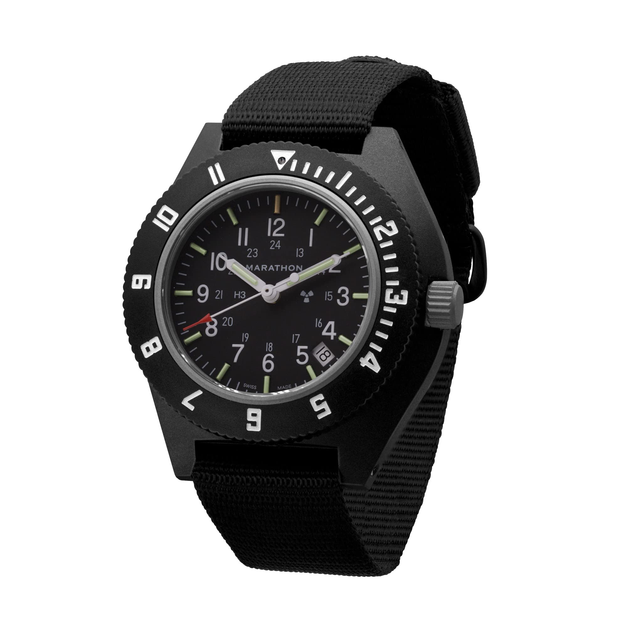 MARATHON 41 мм Pilot Navigator Сапфірова сталь ETA F06 Кварцовий механізм Swiss Made Military Уряд США Дата, Тритій, Кристал, Корона, Люк, Випуск, чорний
MARATHON 41 мм Pilot Navigator Сапфірова сталь ETA F06 Кварцовий механізм Swiss Made Military Уряд США Дата, Тритій, Кристал, Корона, Люк, Випуск, чорний
