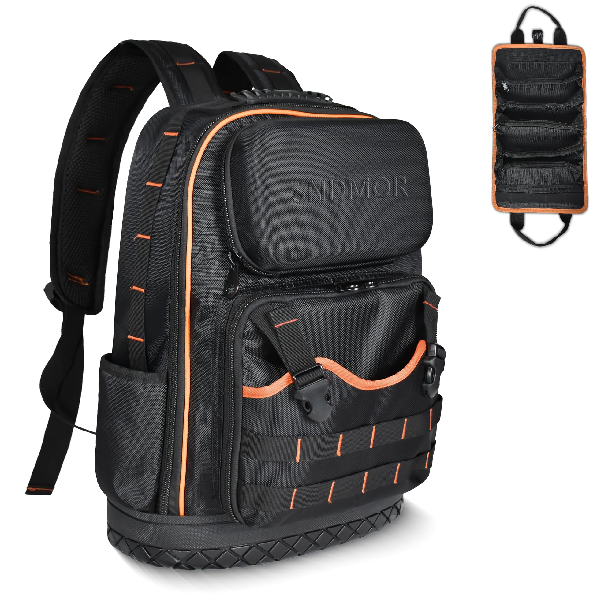 Рюкзак для инструментов SNDMOR Heavy Duty, сумка для инструментов на 53 отделения, оснащенная водонепроницаемым армированным резиновым дном, съемным инструментальным рулоном и (Черный оранжевый)
Рюкзак для инструментов SNDMOR Heavy Duty, сумка для инструментов на 53 отделения, оснащенная водонепроницаемым армированным резиновым дном, съемным инструментальным рулоном и (Черный оранжевый)