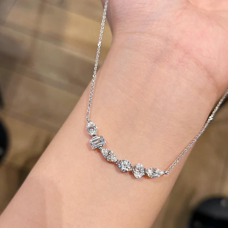 New Luxury Shiny 5A Zircon 925 Sterling Sliver Necklace for Woman Wedding Fine jewelry Plated 18k White Gold Wedding Necklace
New Luxury Shiny 5A Zircon 925 Sterling Sliver Necklace for Woman Wedding Fine jewelry Plated 18k White Gold Wedding Necklace