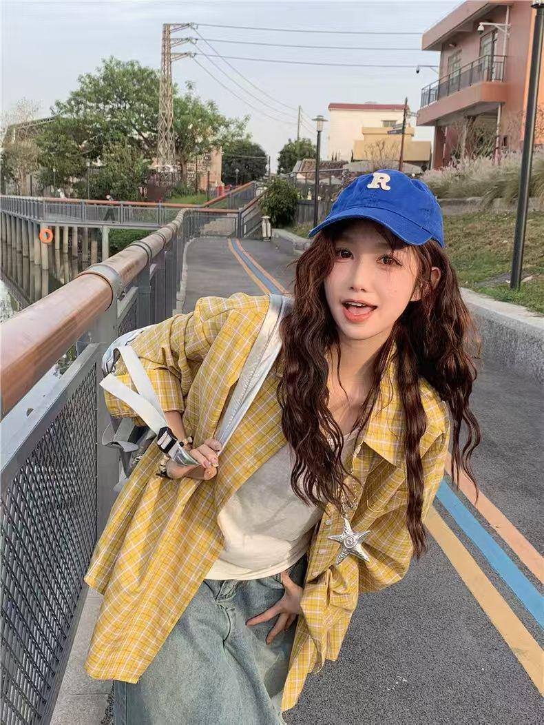 Women s Retro Yellow Plaid Sunscreen Shirt - Loose Fit, Summer Long Sleeve Top. XL жёлтый
Women s Retro Yellow Plaid Sunscreen Shirt - Loose Fit, Summer Long Sleeve Top. XL жёлтый