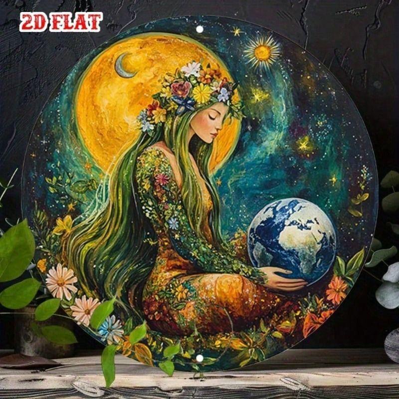 Tin Sign Wall Art – Round Earth Goddess Sun Moon Decor for Living Room
Tin Sign Wall Art – Round Earth Goddess Sun Moon Decor for Living Room