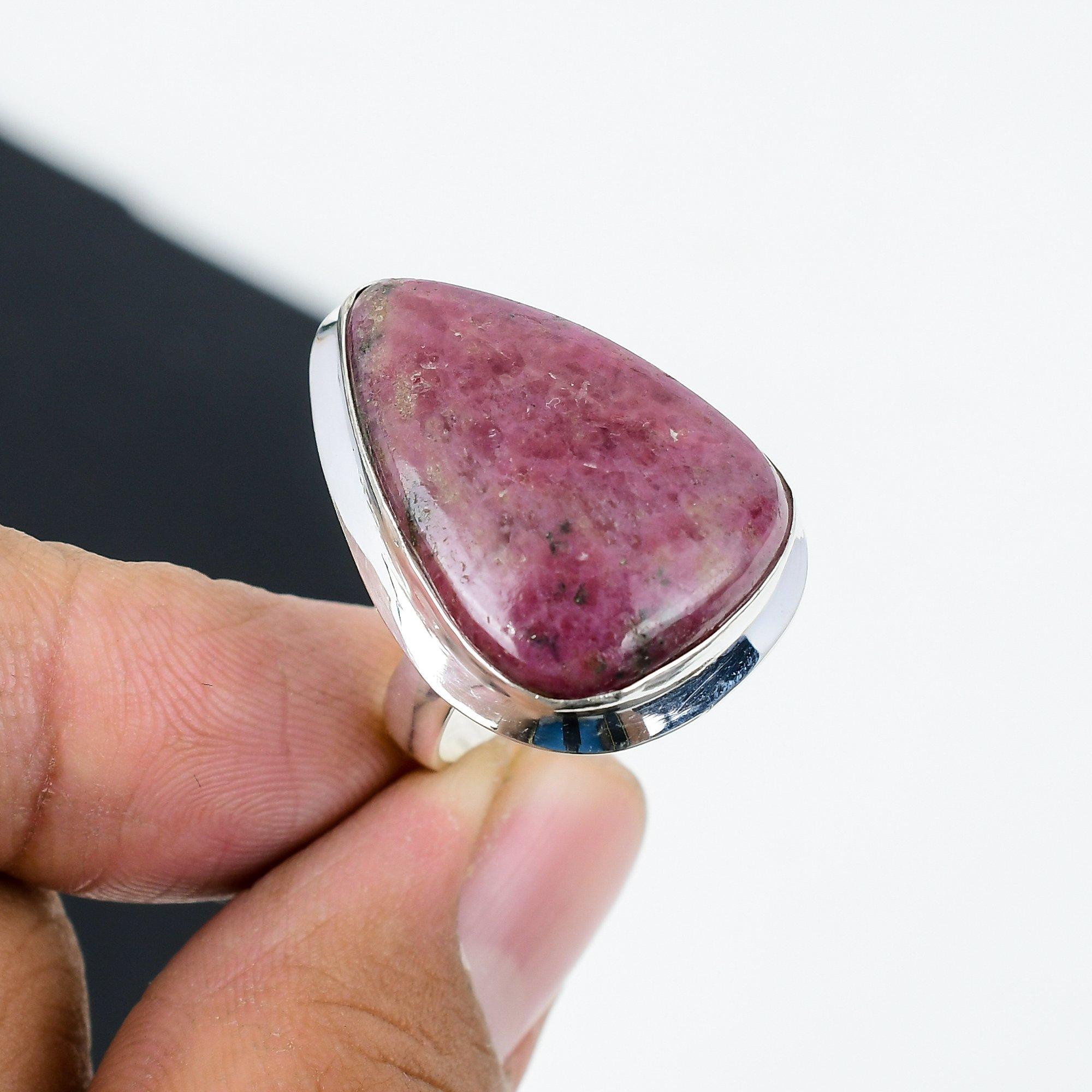 Natural Rhodonite Adjustable 925 Sterling Silver Ring - Fits US Sizes 6 to 11 - Handmade Boho Jewelry for Women & Men, Mother s Day Gifts Adjustable червоний
Natural Rhodonite Adjustable 925 Sterling Silver Ring - Fits US Sizes 6 to 11 - Handmade Boho Jewelry for Women & Men, Mother s Day Gifts Adjustable червоний