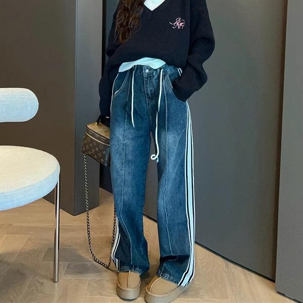 2025 Women s High-Waisted Color-Blocked Denim Pants: Slimming Straight-Leg with Drawstring 4XL
2025 Women s High-Waisted Color-Blocked Denim Pants: Slimming Straight-Leg with Drawstring 4XL